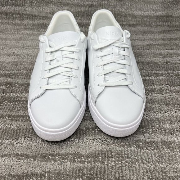 Kizik Shoes Kizik Vegas Ivory White Hands Free Leather Sneakers